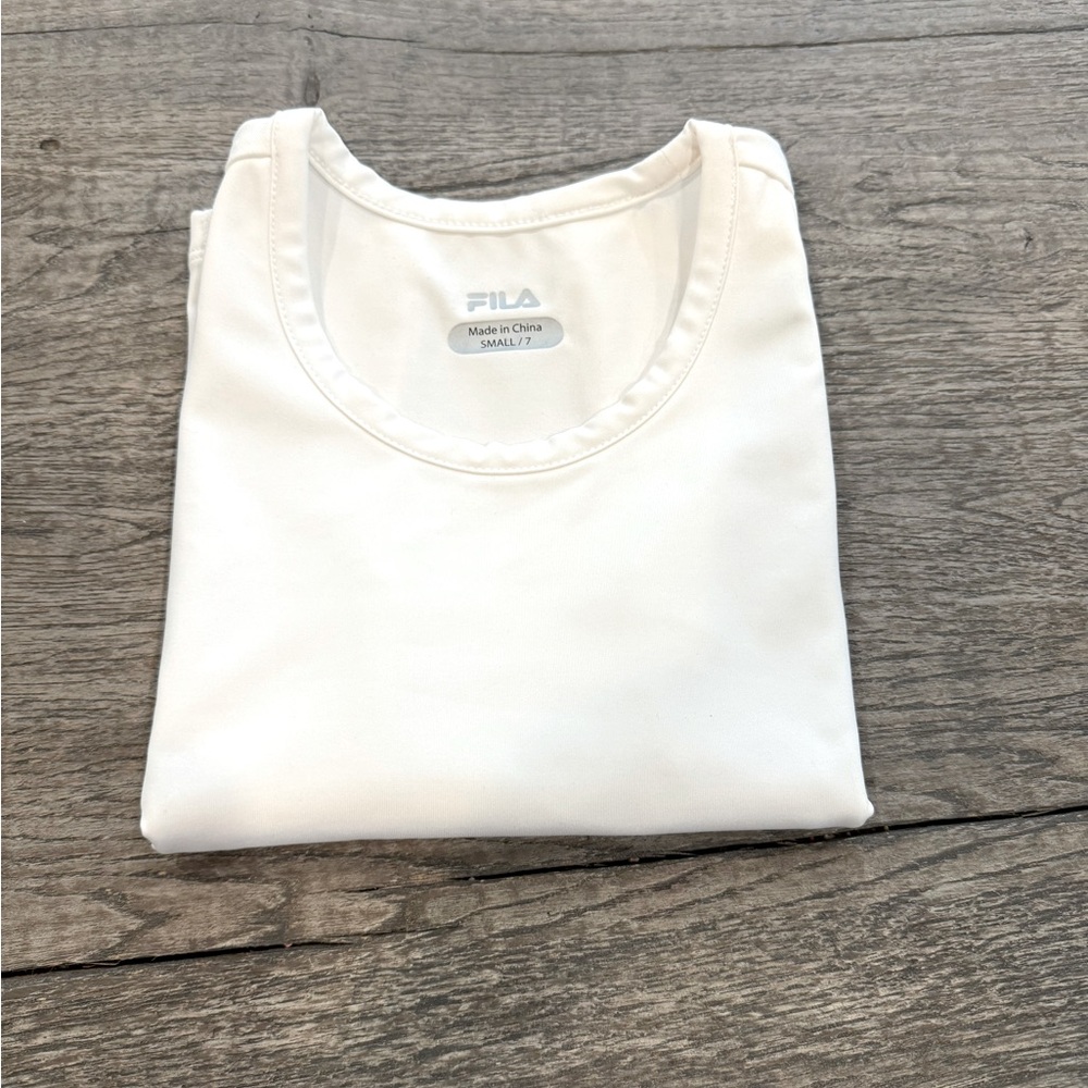 Fila Girl’s Sleeveless Tennis Top- White - Size: Small (7)